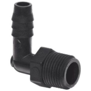 Barbed Adapter 1/4MPT x 90° 1/4 barb