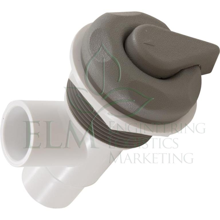 Waterway SHUTOF VALVE DELUXE 180°, Top Access, 3/4"S 2Port, 5scallop