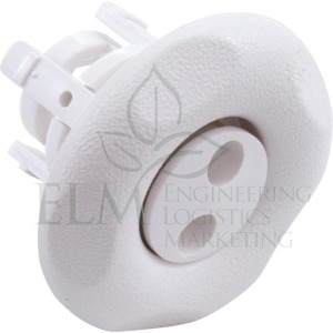 Mini Jet Internal Waterway 5-pt scallop textured Pulsator White